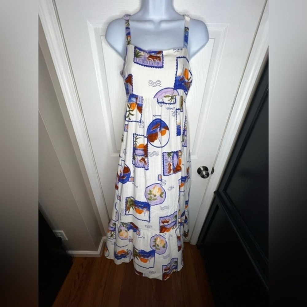 NWT Paper Heart Anthropologie X Small White Coastal La Dolce Vita Maxi Dress XS